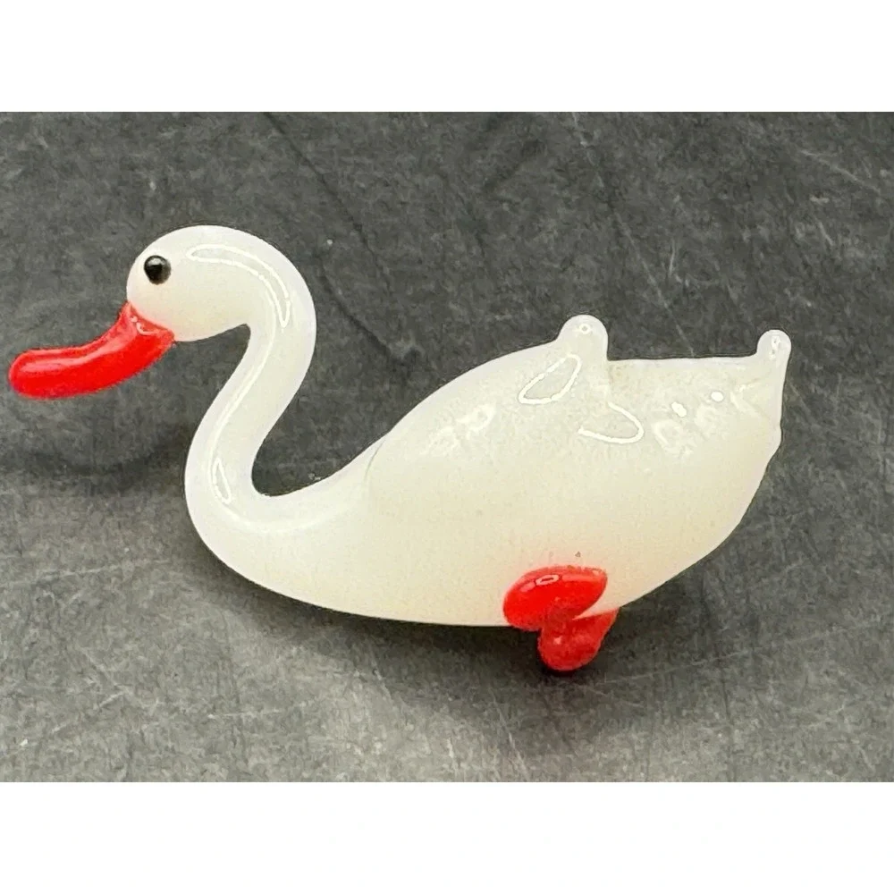 Lot Of 4 Glass Miniature Display Shelf Trinkets Octopus Bunny Swan & Succulent